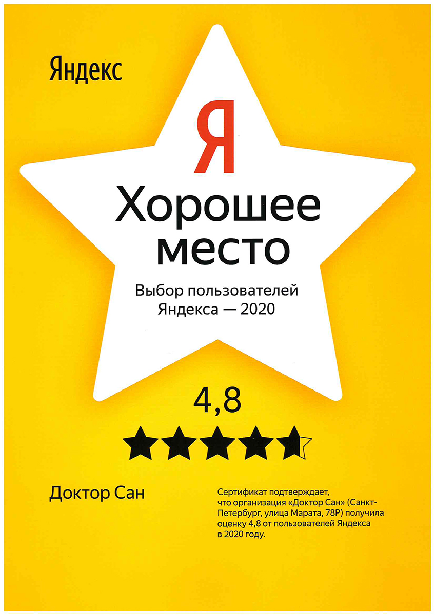 Яндекс «Хорошее место» 2020